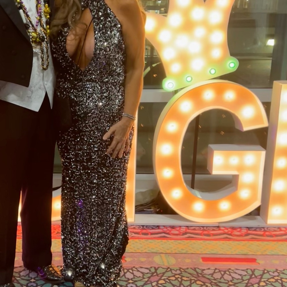 Black and silver Sequin formal Dress